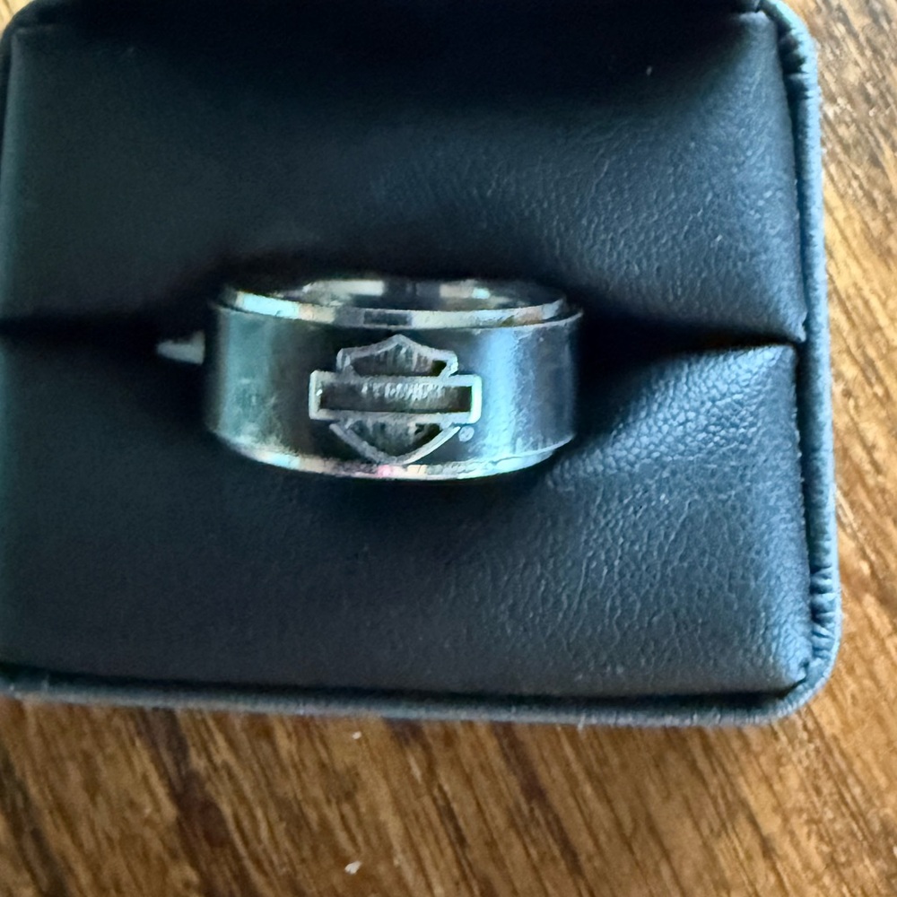 Harley Davidson Stainless Steal Black Ring Men’s Size 11